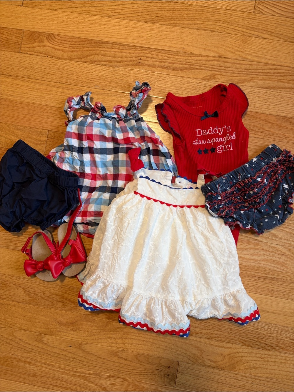 Baby Red, White & Blue Patriotic Dress and Outfit Set size 6-9m